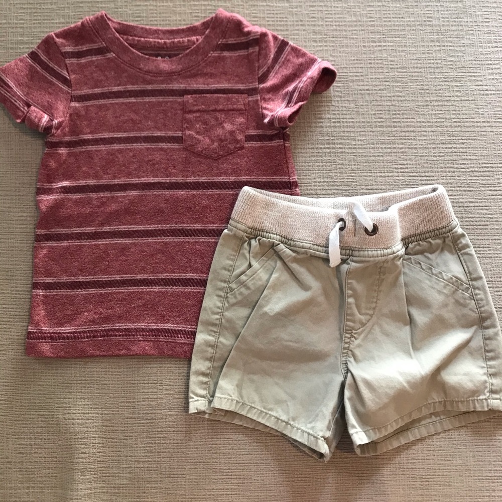 Cat and Jack Baby Boy  Shorts and Shirt Summer Set